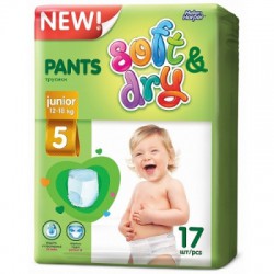 Подгузники-трусики 17 шт. Helen Harper Софт энд Драй джуниор пэнтс 12-18 кг р. 5