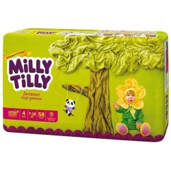 Подгузники 58 шт. Milly Tilly Макси 4 дневные 7-18 кг