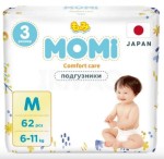 Подгузники, Momi (Моми) 6-11 кг р. М №62 Комфорт кэа